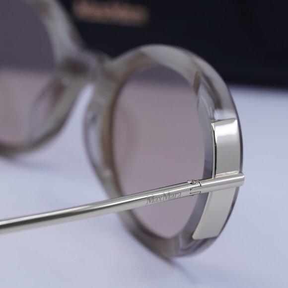 MaxMara MALIBU10 MM0080 60G Oval Sunglasses - Beige/Gold/Brown - Picture 6 of 11